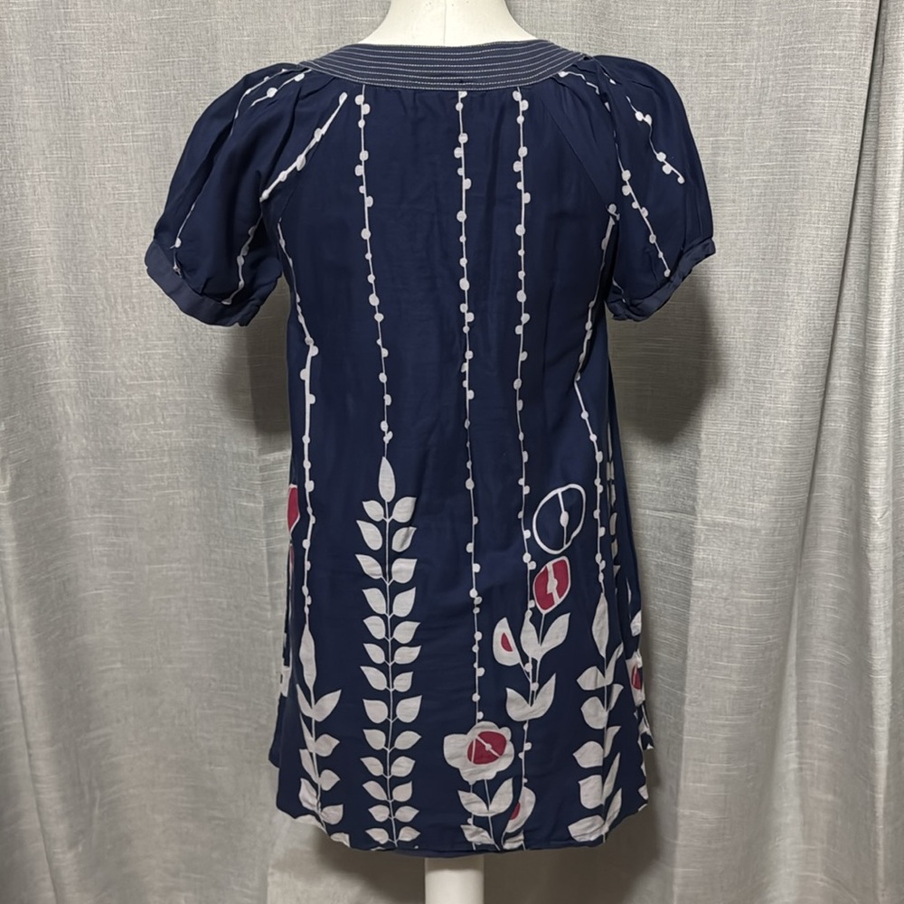Shiraleah Dress-Sz S-Cotton-Blue/White/Pink-Floral-Lined-EUC - Picture 8 of 15